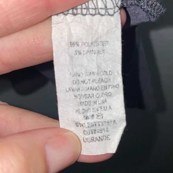 Ces Femme Womens Stretch Stars Print Sleeve Round Neck Pullover Top Navy Size L - Picture 6 of 6